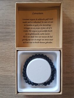 Dames armband Lavasteen met Infinity kraal