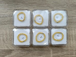Dames ringenset (6) met natuursteen Geel Agaat 3mm