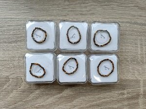 Dames ringenset (6) met natuursteen Tijgeroog 3mm